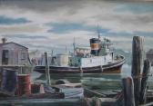 SHOGREN Kinley T 1924-1991,Tugboat in Harbor,1952,Rachel Davis US 2010-05-08