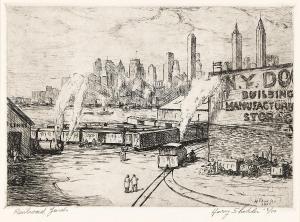 SHOKLER Harry 1896-1978,Railroad Yards,1937,Swann Galleries US 2024-01-25