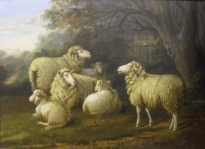 SHOOSMITH Decimus,Sheep by a slatted gate,1878,Moore Allen & Innocent GB 2017-04-21