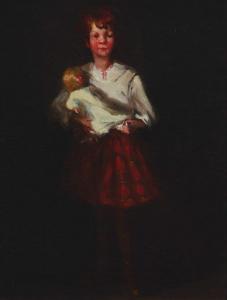 SHORE Henrietta 1880-1963,Child holding a doll,John Moran Auctioneers US 2021-08-10