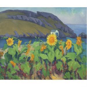 SHORE Henrietta 1880-1963,Untitled (Sunflowers on the Coast),Clars Auction Gallery US 2023-11-16