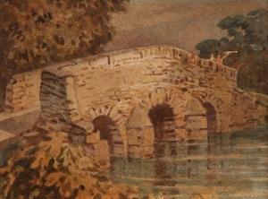 SHORT Obadiah 1803-1886,River scene with bridge,Keys GB 2016-10-28