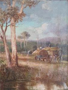 SHORT William Henry 1875-1947,Building the Haystack,Raffan Kelaher & Thomas AU 2022-09-06