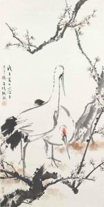 SHOUCHENG ZHANG 1918-2013,PLUM BLOSSOMS AND CRANES,1978,Christie's GB 2015-03-17