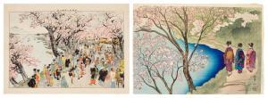 SHOUN Yamamoto 1870-1965,Cherry Blossoms in Mukojima - Spring in Arashiyama,Sotheby's GB 2021-05-28