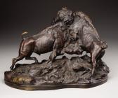 SHRADY Henry Merwin 1871-1922,Bronze Group of Fighting Buffalo,Heritage US 2007-11-01
