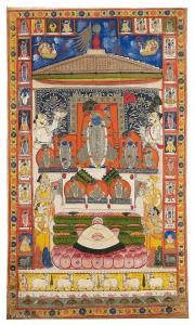 SHRINATHJI PICHWAI,Krishna in various manifestations as Shrinath with,1900,Van Ham DE 2014-12-04