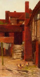 SHRUBSOLE F,Courtyard with Chickens,1890,Simon Chorley Art & Antiques GB 2020-03-17