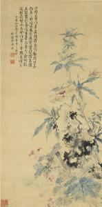 SHUAIZU Chen 1723-1795,HIBISCUS AND BEGONIA,1777,Sotheby's GB 2017-09-14