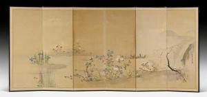 Shumboku Ooka 1680-1763,A PAIR OF SIXFOLD SCREENS,18th century,Galerie Koller CH 2019-06-04