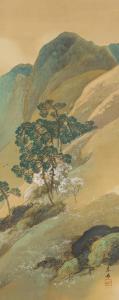 SHUNKYO Yamamoto 1871-1933,Flowers in Spring mountain,Mainichi Auction JP 2022-11-11
