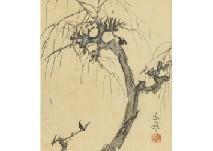 SHUNKYO Yamamoto 1871-1933,Willow and bird,Mainichi Auction JP 2020-03-06
