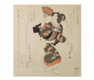 SHUNMAN Kubo 1757-1820,a standing lady holding a fan,Bonhams GB 2023-05-23