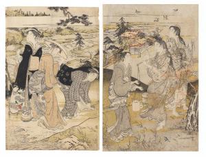 SHUNMAN Kubo 1757-1820,Noda no Tamagawa; Koya no Tamagawa (Jewel River in,1780,Bonhams GB 2023-05-23
