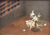 SHUNMEI TOSIAKI SHIMAMURA 1853-1896,Un chat guettant un papillon,Sadde FR 2017-12-12