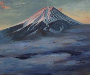 SHUNSUKE Ryu 1900-1900,Mt. Fuji, dawn at Mitsutoge in Yamanashi,1960,Mainichi Auction JP 2024-01-24
