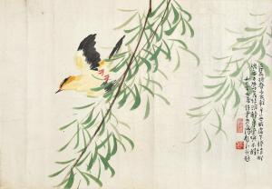 SHUREN CHEN 1883-1948,BIRD AND WEEPING WILLOW,China Guardian CN 2016-03-26