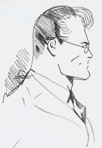 SHUSTER JOE 1914-1992,sketch of Clark Kent (Superman),888auctions CA 2021-11-04