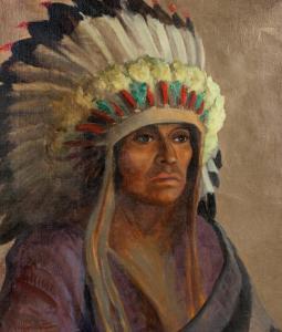 SHUSTER Will 1893-1969,Portrait of an Indian Chief,Hindman US 2023-11-01