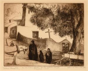 SHUSTER William Howard 1893-1969,'Sanctuario' Chimayo,1928,Santa Fe Art Auction US 2024-03-13