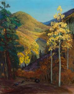 SHUSTER William Howard 1893-1969,Wild Turkeys,1949,Santa Fe Art Auction US 2023-11-11