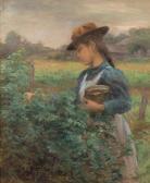 SHUTTLEWORTH Claire 1868-1930,Girl Picking Berries,1899,Cottone US 2022-11-02