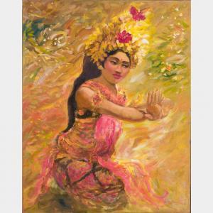 SIA YONG Koeh 1938,Seated Balinese Dancer,1997,33auction SG 2022-08-21