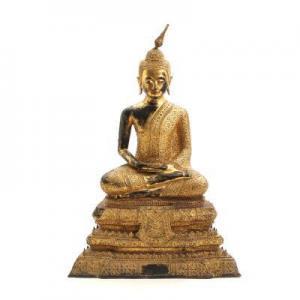 SIAM Fernand,figure of Buddha, seated in dhana on a throne,1900,Bruun Rasmussen DK 2021-09-13