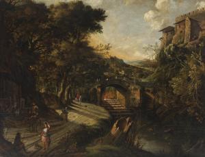 SIBERECHTS Jan 1627-1703,An Italianate river landscape with figures along a,Christie's GB 2023-05-24