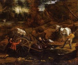 SIBERECHTS Jan 1627-1703,Figures with a Cart and Horses fording a Stream,Sotheby's GB 2004-01-22