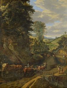 SIBERECHTS Jan 1627-1703,Wide Landscape with a Cart Loaded with Stones,1697,Van Ham DE 2022-05-19