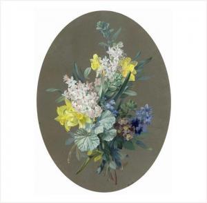 SIBUET Claude 1834-1879,FLEURS DE PRINTEMPS,1863,Anaf Arts Auction FR 2007-04-02