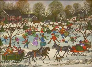 SICKBERT Jo 1931,Winter Scene with Ice Skaters,1931,Skinner US 2009-11-18