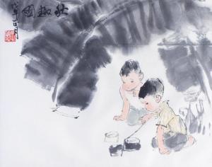 SICONG ZHOU 1939-1996,Boys playing,1978,Bonhams GB 2022-10-31