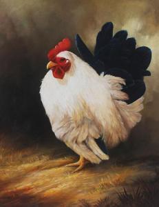 Sidin Tino 1925-1995,Ayam Jago Putih,Sidharta ID 2017-12-03