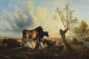 Sidney COOPER Thomas 1803-1902,In the meadows at curfew hour,1892,Bonhams GB 2024-03-20