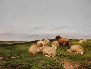Sidney COOPER Thomas 1803-1902,Sheep on a hillside,1869,Bonhams GB 2024-03-13