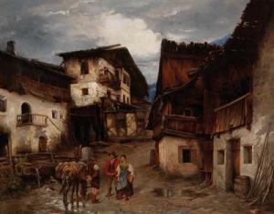 SIEGER Viktor 1843-1905,Tyrolean Village Scene,1880,Palais Dorotheum AT 2017-06-29