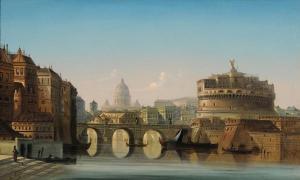 SIEGERT August 1786-1869,Veduta di Castel Sant'Angelo sullo sfondo di San P,Antonina IT 2012-02-04