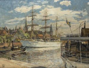 siegmund Rudolf 1881-1973,Segelschulschiff im Lübecker Hafen,Peter Karbstein DE 2017-10-07