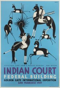 SIEGRIEST Louis Bassi,Antelope Hunt from a Navajo Drawing,1939,John Moran Auctioneers 2017-04-25