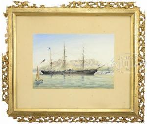 SIEMS P.H. 1883-1906,AN AMERICAN CORVETTE ANCHORED IN TABLE BAY, SOUTH ,James D. Julia US 2016-08-25