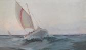 SIERENS Oscar 1900-1900,Seascape with a yacht in full sail,Cheffins GB 2015-06-17