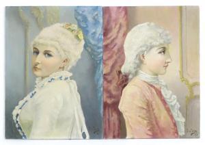 SIEVER Gustave Louis 1854,young gentleman in profile, and a young lad,1886,Claydon Auctioneers 2020-12-31