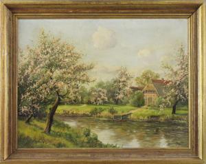 SIEVERS Hermann 1884-1958,Obstbaumblüte an der Este im Alten Land,Eva Aldag DE 2021-10-30