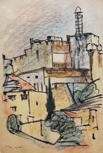 SIGARD Elyahu 1901-1972,Tower of David,Montefiore IL 2022-02-22