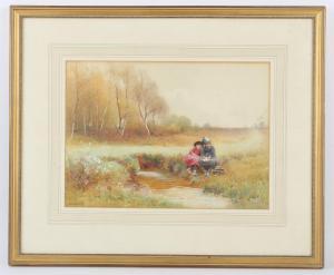 SIGMUND Benjamin David 1857-1947,landscape with two girls,1894,Ewbank Auctions GB 2022-09-22