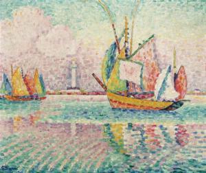 SIGNAC Paul 1863-1935,Bateaux au mouillage à Locmalo,1922,Galerie Koller CH 2012-06-22