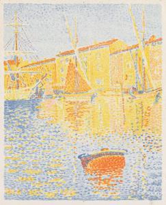 SIGNAC Paul 1863-1935,La Bouée (Saint-Tropez: Le Port),1894,Swann Galleries US 2024-04-18