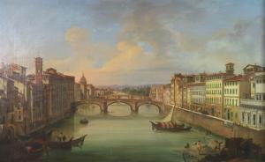 SIGNORINI Giovanni 1808-1864,The Arno from the Ponte Vecchio,1846,Halls GB 2019-05-15